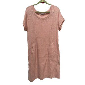 Made In Italy - Linen Tunic Sheath Dress Lightweight Size 10